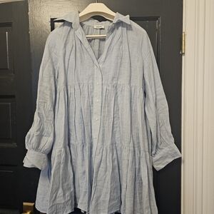 Sandro Blue Linen Dress and Camisole